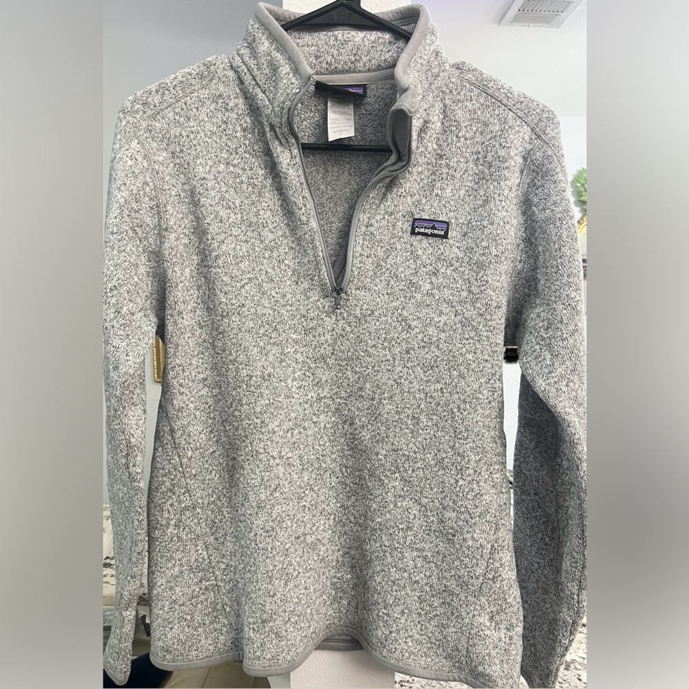 Patagonia Women's Zip-Up Sweater in Light Gray